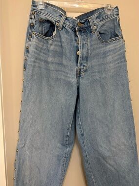 Universal Thread Light Wash Straight Leg Jeans with Side Studs